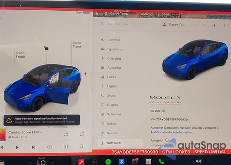 2023 Tesla Model Y Performance Dual Motor All-Wheel Drive from USA, damaged, VIN 7SAYGDEF5PF760930